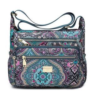 Roomy Shoulder Bag with Pockets Crossbody Tote Black Blue